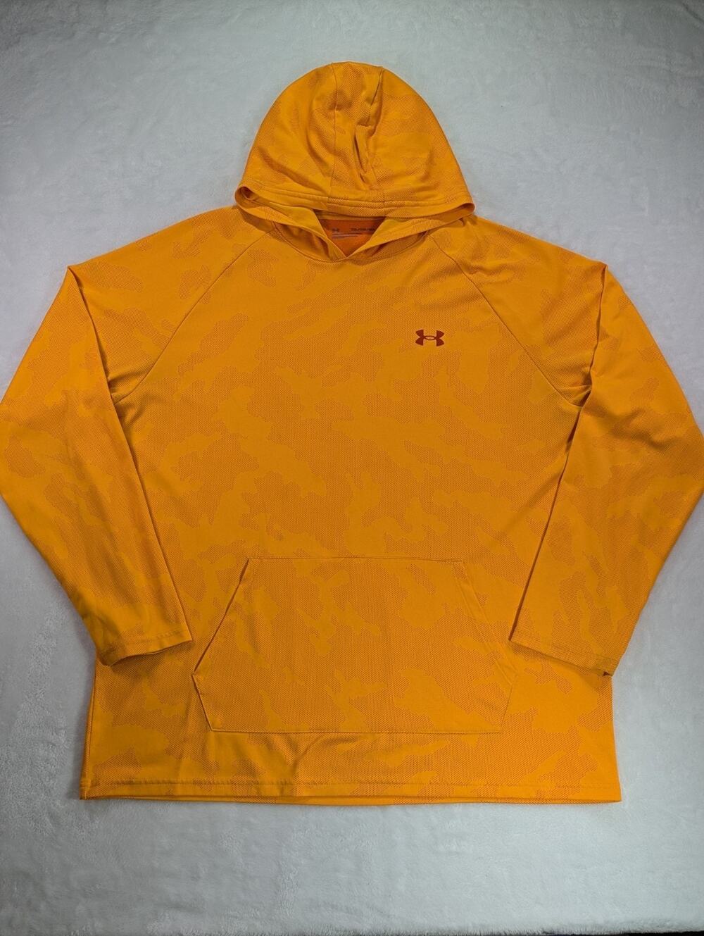 Under Armour Mens XXL Orange Tonal Camo Velocity Performance Pullover Hoodie
